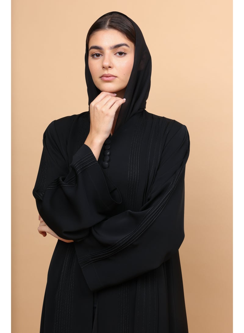 IKKXA Eclipse Pleated-Front Abaya - Image 4